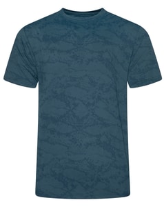 KAM Active Performance T-Shirt mit Used-Print, Petrol